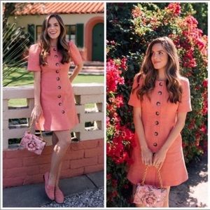 Gal Meets Glam Salmon Boucle Dress